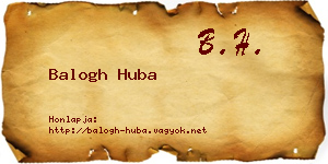 Balogh Huba névjegykártya